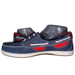 Ryka Womens Flats Sz 9.5 Blue/Red Chatham Boat Shoes SlipOn Comfort Nautical